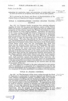 79 STAT. ] PUBLIC LAW 89-298-OCT. 27, 1965 1073 Public Law 89-298 Authorizing the Construction, Repair, and Preservation of Cert