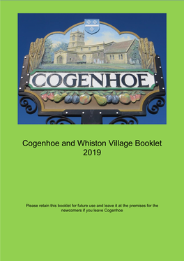 Cogenhoe and Whiston Village Booklet 2019