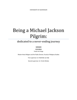 Being a Michael Jackson Pilgrim: Dedicated to a Never-Ending Journey