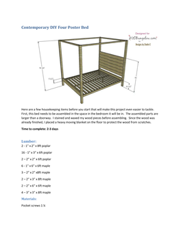 Contemporary DIY Four Poster Bed