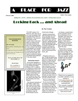 February 2008 Editor: Tim Coakley WEBSITE: DAILY Looking Back