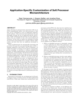 Application-Specific Customization of Soft Processor Microarchitecture