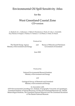 Environmental Oil Spill Sensitivity Atlas West Greenland Coastal Zone