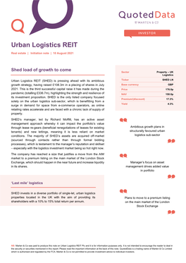 Urban Logistics REIT