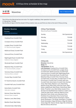 618 Bus Time Schedule & Line Route