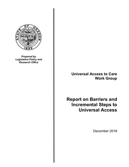 Report on Barriers and Incremental Steps to Universal Access