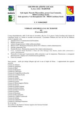 Verbale Della Riunione Del Consiglio D'amministrazione