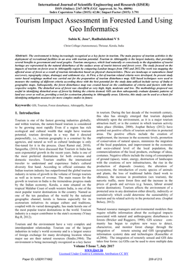 Tourism Impact Assessment in Forested Land Using Geo Informatics