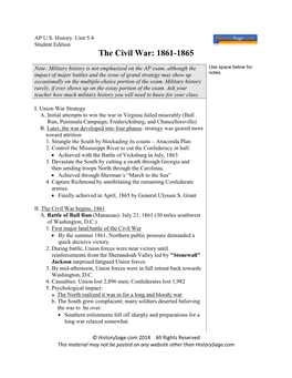 The Civil War: 1861-1865