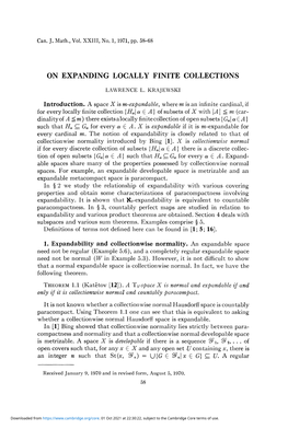 On Expanding Locally Finite Collections