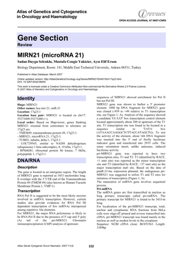 Gene Section Review