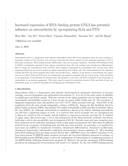 Increased Expression of RNA Binding Protein GNL3 Has Potential