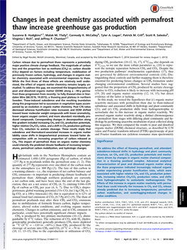 Changes in Peat Chemistry Associated with Permafrost Thaw Increase Greenhouse Gas Production