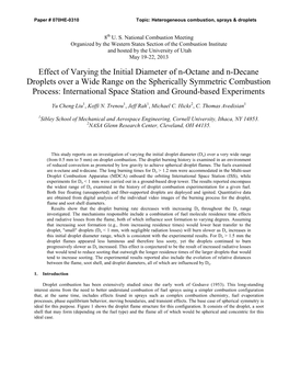 Effect of Varying the Initial Diameter of N-Octane and N-Decane Droplets