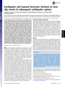 Relation of Slow Slip Events to Subsequent Earthquake Rupture