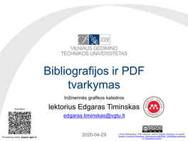 Bibliografijos Ir PDF Tvarkymas Inžinerinės Grafikos Katedros