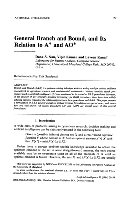 General Branch and Bound, and Its Relation to A* and AO*