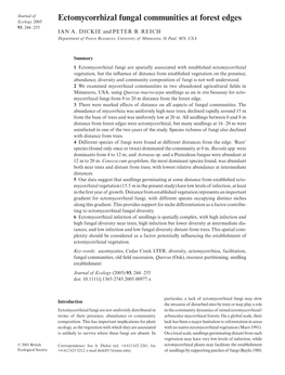 Ectomycorrhizal Fungal Communities at Forest Edges 93, 244–255 IAN A