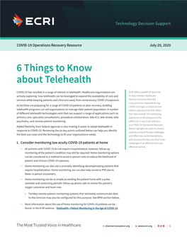 6 Things to Know About Telehealth