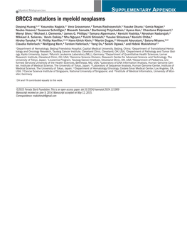 BRCC3 Mutations in Myeloid Neoplasms