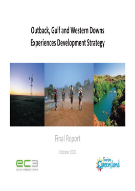 Outback, Gulf and Western Downs Experiences Development Strategy