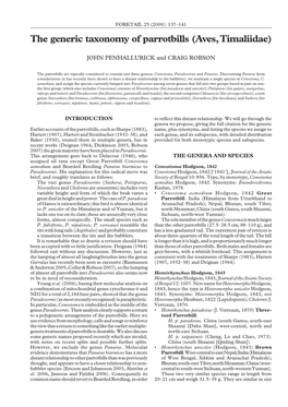 The Generic Taxonomy of Parrotbills (Aves, Timaliidae)