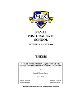 Naval Postgraduate School Thesis