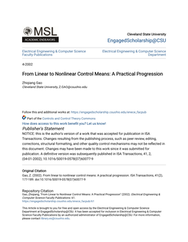 From Linear to Nonlinear Control Means: a Practical Progression