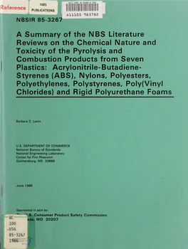A Summary of the NBS Literature Reviews on the Chemical Nature And