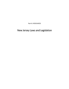 New Jersey Laws and Legislation