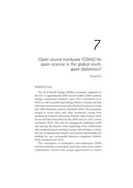 Open Source Hardware (OSHW) for Open Science in the Global South: Geek Diplomacy?