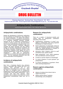 Antipsychotic Combinations