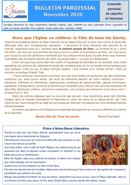 Bulletin Paroissial Novembre 2020