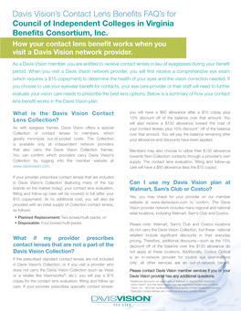 Davis Vision's Contact Lens Benefits FAQ's