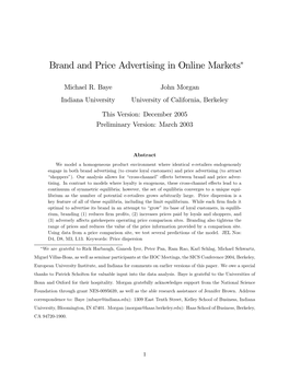 Brand and Price Advertising in Online Markets