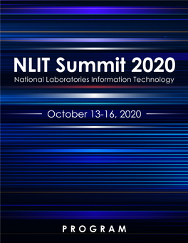 NLIT Summit 2020 National Laboratories Information Technology