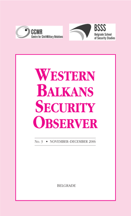 Western Balkans Security Observer No. 3