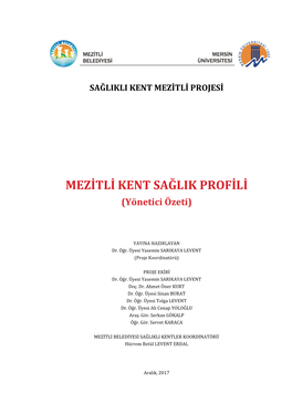 MEZİTLİ KENT SAĞLIK PROFİLİ (Yönetici Özeti)