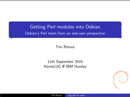 Debian's Perl Team from an End-User Perspective