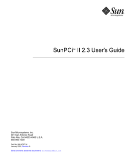 Sunpci II 2.3 User's Guide