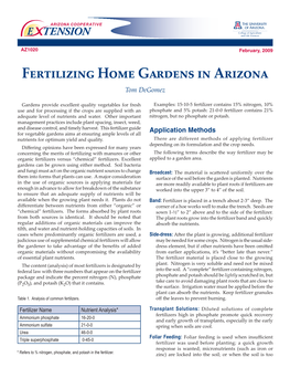 Fertilizing Home Gardens in Arizona Tom Degomez