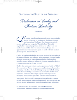 Declaration on Civility and Inclusive Leadership