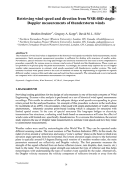 Retrieving Wind Speed and Direction from WSR-88D Single- Doppler Measurements of Thunderstorm Winds