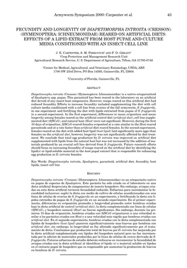 (Hymenoptera: Ichneumonidae) Reared on Artificial Diets: Effects of a Lipid Extract from Host Pupae and Culture Media Conditioned with an Insect Cell Line