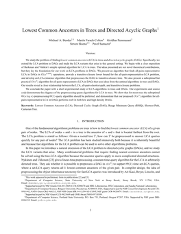 Lowest Common Ancestors in Trees and Directed Acyclic Graphs1