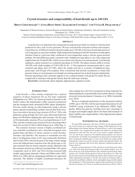 Crystal Structure and Compressibility of Lead Dioxide up to 140 Gpa