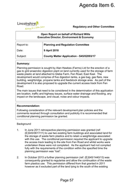 For the Erection of a Gas to Grid Anaerobic Digestion Plant, on Land