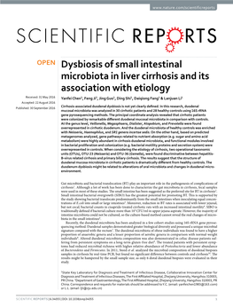 Dysbiosis of Small Intestinal Microbiota in Liver Cirrhosis and Its
