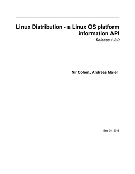 Linux Distribution - a Linux OS Platform Information API Release 1.3.0