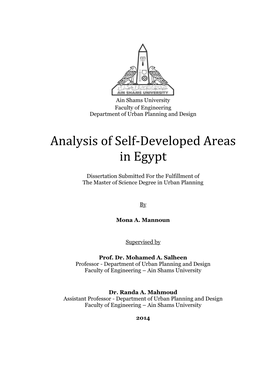 Analysis of Self-Developed Areas in Egypt